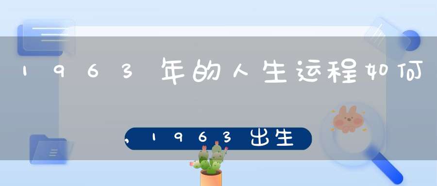 1963年的人生运程如何,1963出生的人今年财运如何