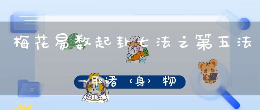 梅花易数起卦七法之第五法—取诸（身）物起卦法