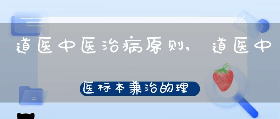 道医中医治病原则,道医中医标本兼治的理论和法则