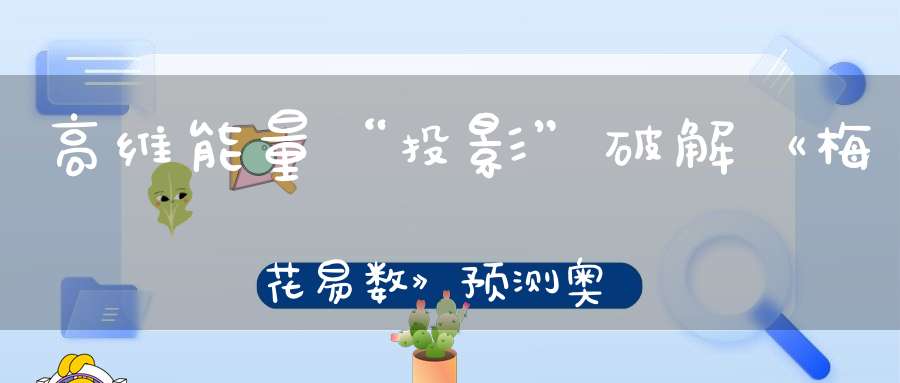 高维能量“投影”破解《梅花易数》预测奥秘